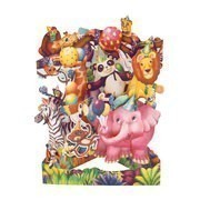 Animal Party Swing 3D Képeslap - Animal Party