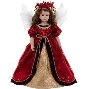 Bordó-Arany Alberon Világító Angyal 46 cm