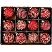 Karácsonyfa Gömb 1db- Bordó-Arany- Üveg