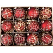 Karácsonyfa Gömb 1 db- Bordó-Arany- Üveg