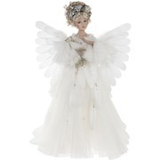 Fehér Alberon Világító Zenélő Porcelánangyal 61 cm