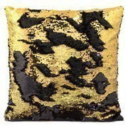Fekete / Arany Simogatós Flitteres Díszpárna