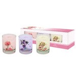 Három darabos gyertya készlet - Flower Garden
