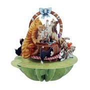 Kittens In A Basket Pirouettes 3D Képeslap - Kittens In A Basket