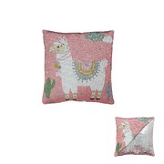 Flitteres Simogatós Ezüst Díszpárna- Leonardo Kollekció- Láma