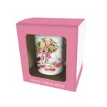 Porcelánbögre Díszdobozban - Flower Garden - Rózsa és cupcake