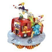 Tűzoltó Állatkák Pirouettes 3D Képeslap - Tűzoltó Állatkák